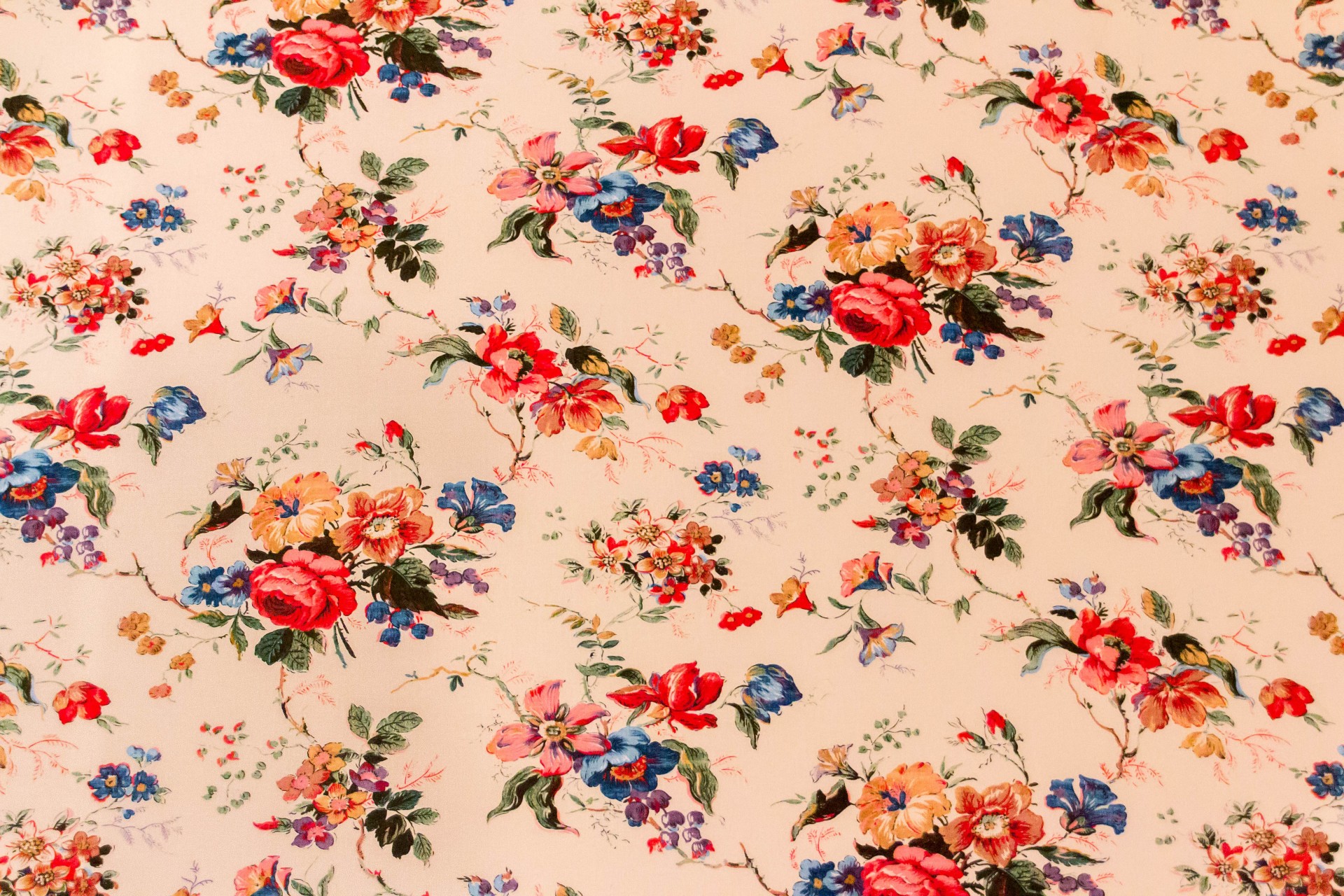 Vintage Floral Print Desktop Wallpaper