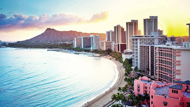 Waikiki Beach Hawaii Wallpaper.