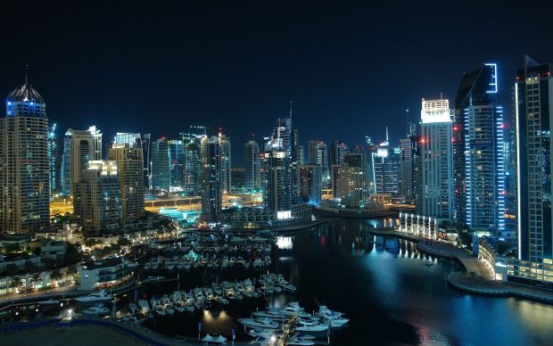 Wallpapers glittering city Dubai 2560x1600.
