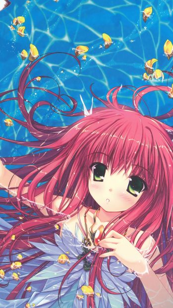 Water Anime Swimming Girl Art iphone 6 wallpaper.