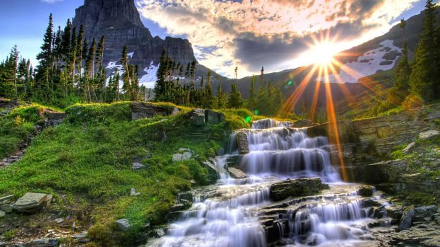 Waterfalls nature hd wallpaper.