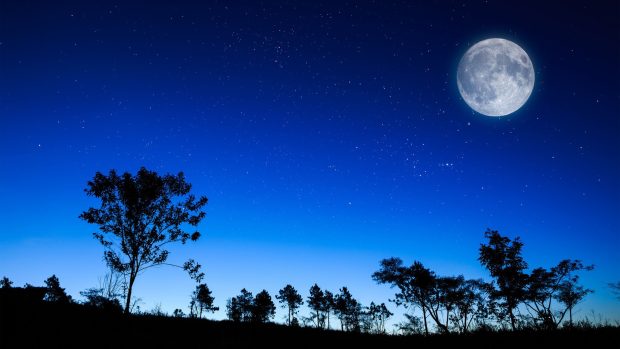free hd beautiful full moon starry night wallpapers download.
