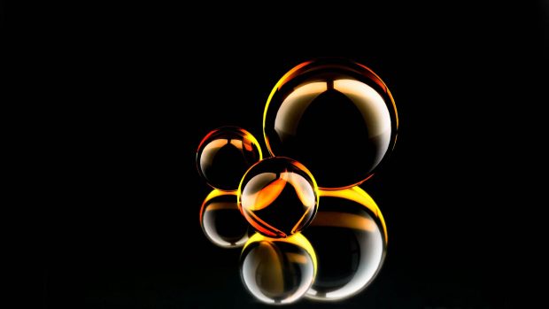 Amazing 3D Ball Black Background Abstract Image.