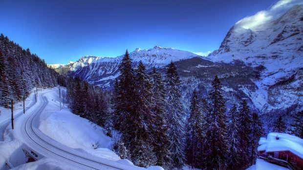 Amazing winter valley landscape hdr 1920x1080 backgrounds.