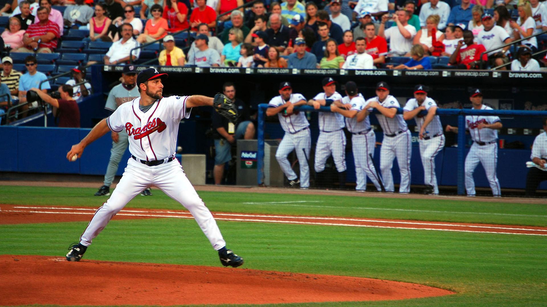 View Of Baseball Ground And Atlanta Braves Players HD Braves Wallpapers   HD Wallpapers  ID 48636