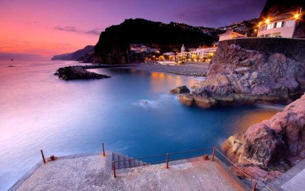 Beach At Night Background.