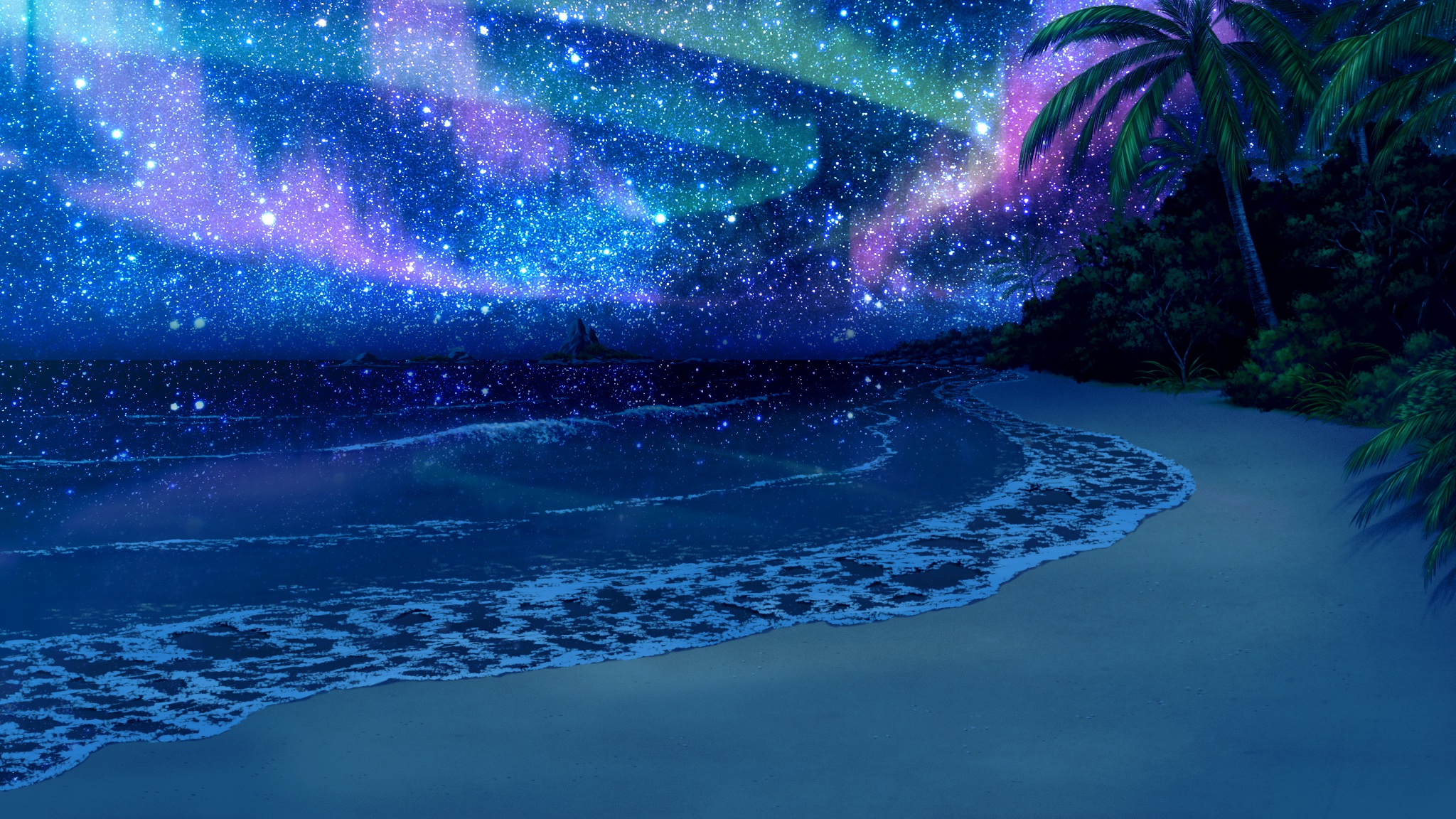 Free Download Beach At Night Backgrounds 