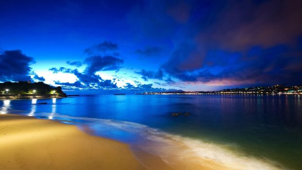 Beach At Night Background HD.