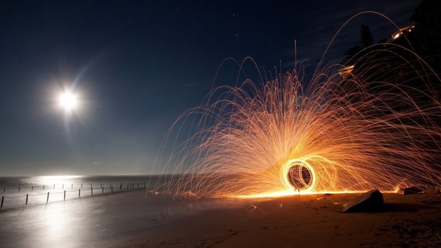 Beach At Night Desktop Images.