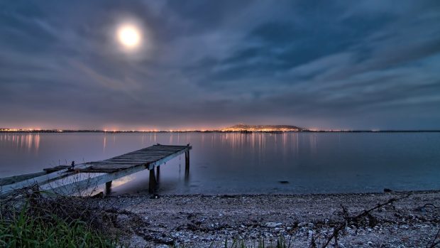 Beach At Night Image Free Download.