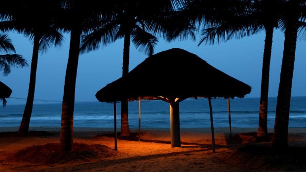 Beach At Night Photo Download Free.