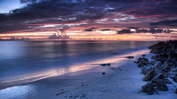 Beach At Night Wallpaper.