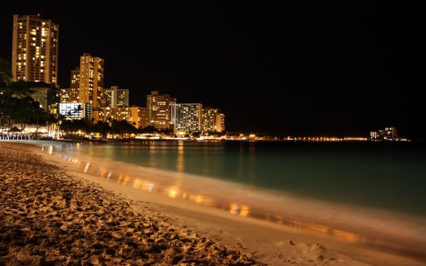 Beach At Night Wallpaper HD.