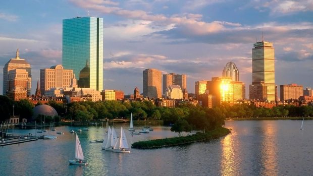 Boston Skyline HD Wallpaper.