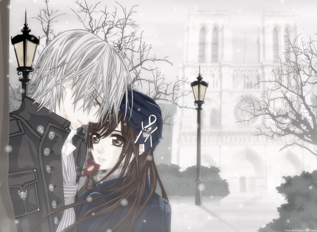 Cute Anime Couple Background HD.