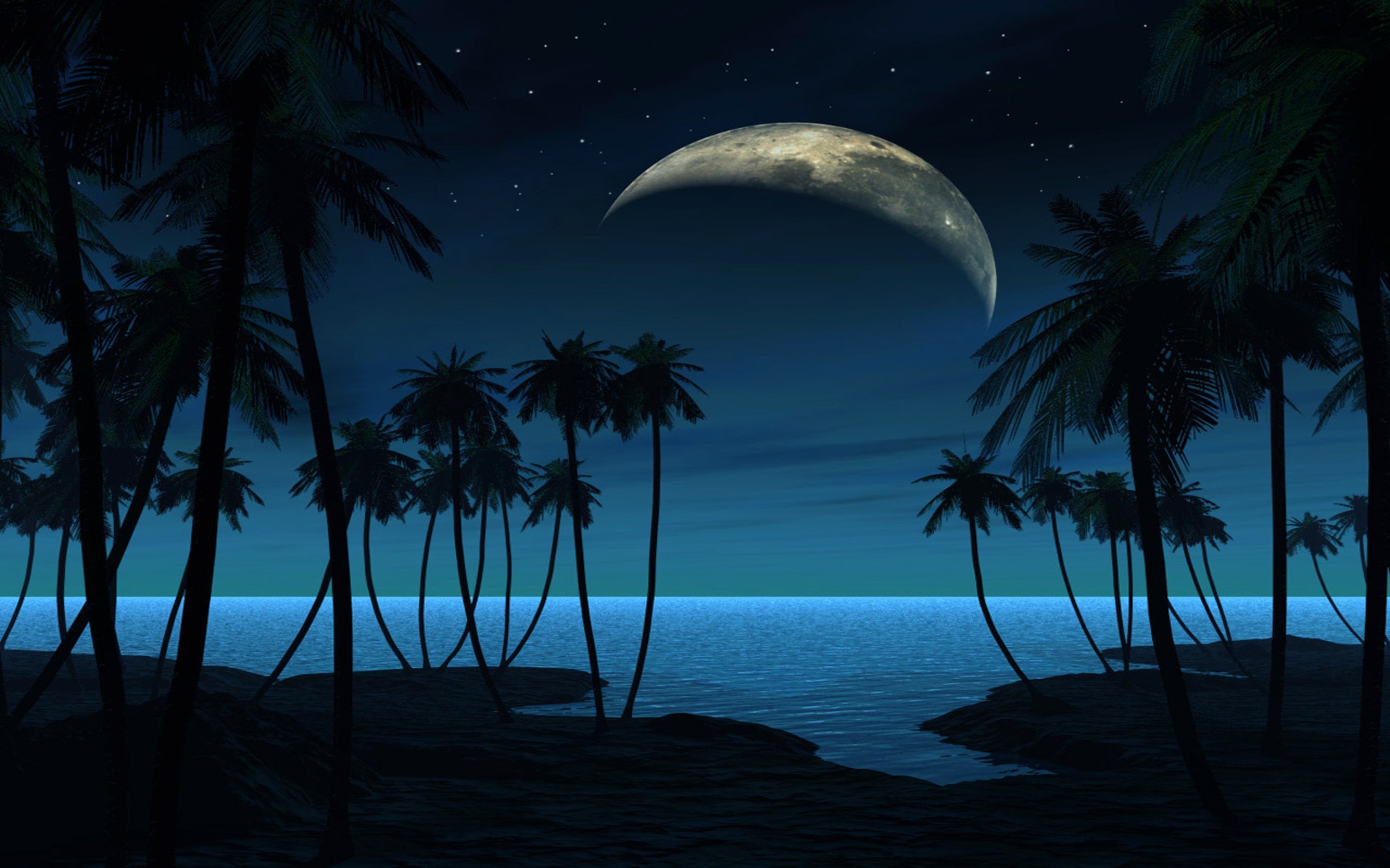 Beach At Night HD Backgrounds - PixelsTalk.Net