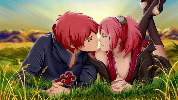 Download Free Cute Anime Couple Background.