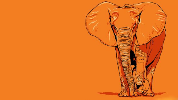 Elephant vector art wallpaper 1920x1080.