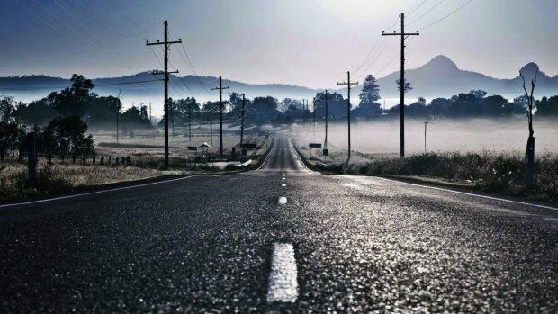 Empty road wallpaper 1366x768.