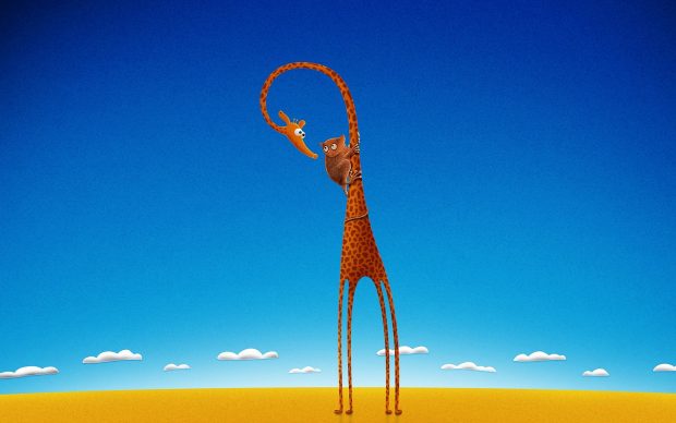 Funny giraffe animal animation wallpaper.