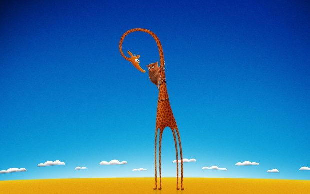 Funny giraffe animal animation wallpaper.