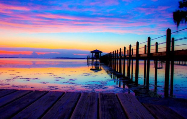 HD Beach At Night Backgrounds.