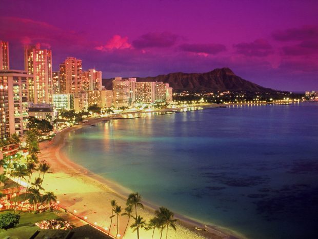 HD Beach At Night Image.