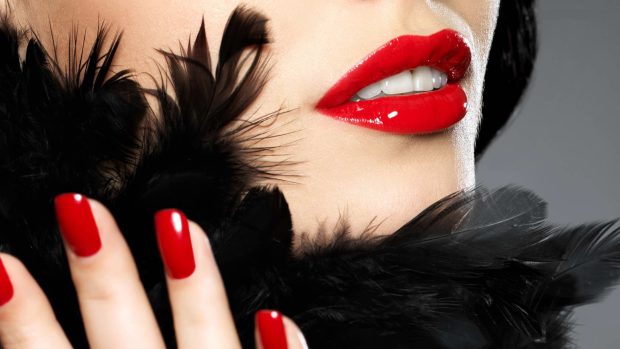 HD Red Lips Wallpaper.