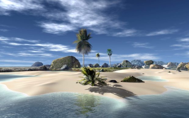 HD wallpaper nature beach 3D.