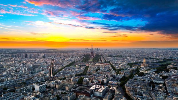 Paris landscape eiffel tower france wallpaper 4k.