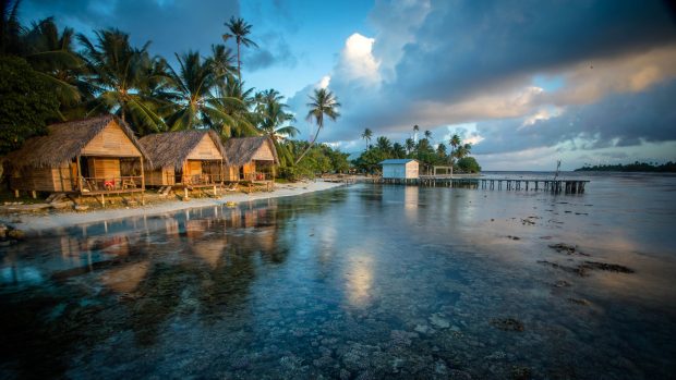 Tetamanu village french polynesia wallpaper 3840x2160.