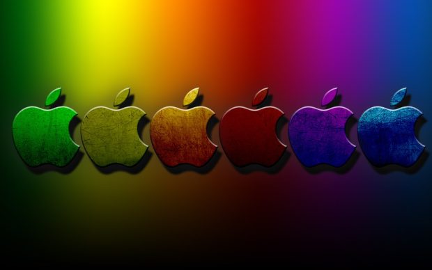 3D Apple Colorful Wallpaper.