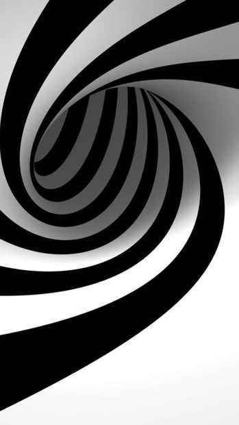 3D Black And White Swirl iphone wallpaper.