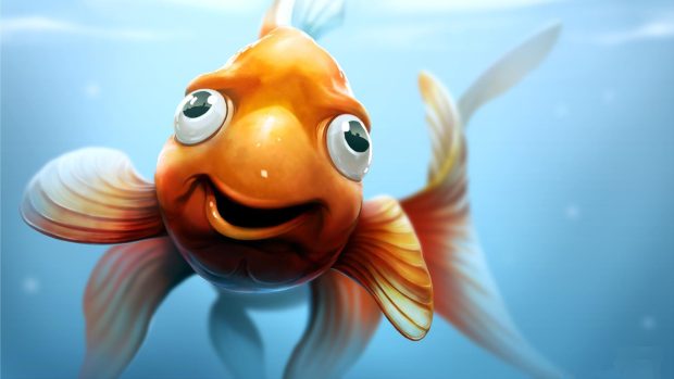 3D Goldie Fish Funny Gold Animated Wallpaper.