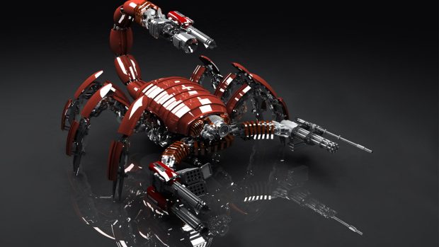 3D Red Scorpion Robot Wallpaper.
