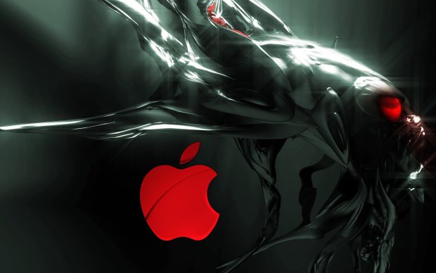 Alien Apple 3D Wallpaper.