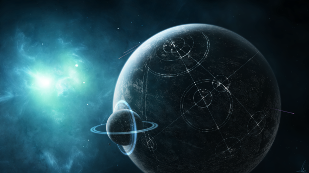 Alien Civilization Planet Stars Starlight Wallpaper.