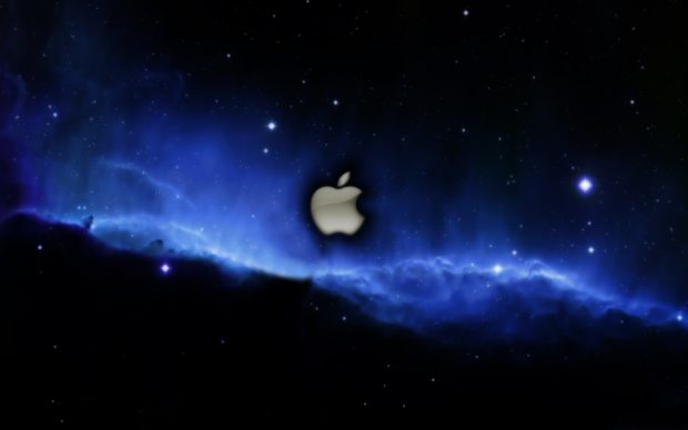 Apple 3D Logo Nebula Wallpaper.