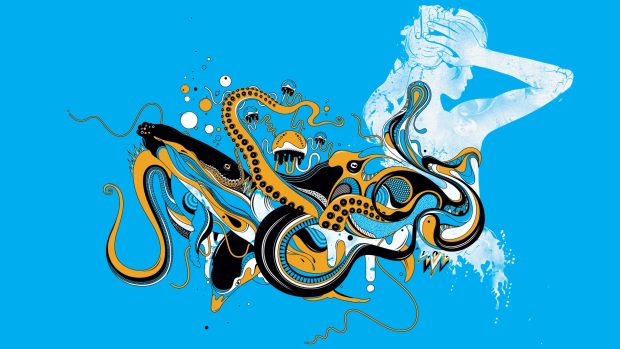 Art Octopus Background.