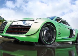 Audi R8 Green 1080p Car Background.