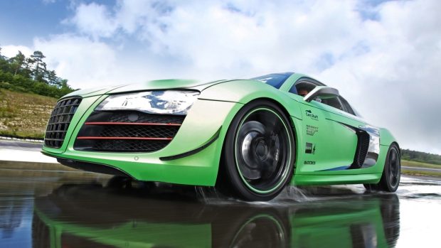 Audi R8 Green 1080p Car Background.