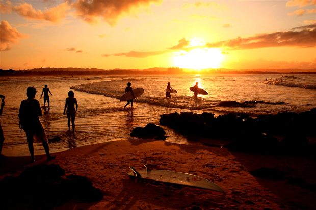 Australia Beaches Surfing Background.
