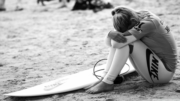 Beach Girl Surf Wallpaper.