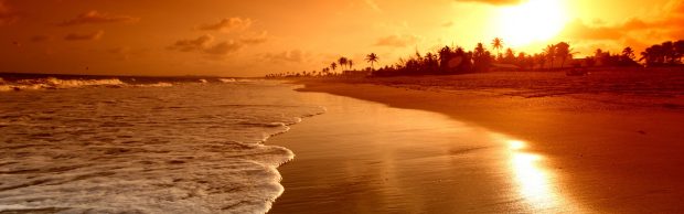 Beach Sunrise Panoramic Image.