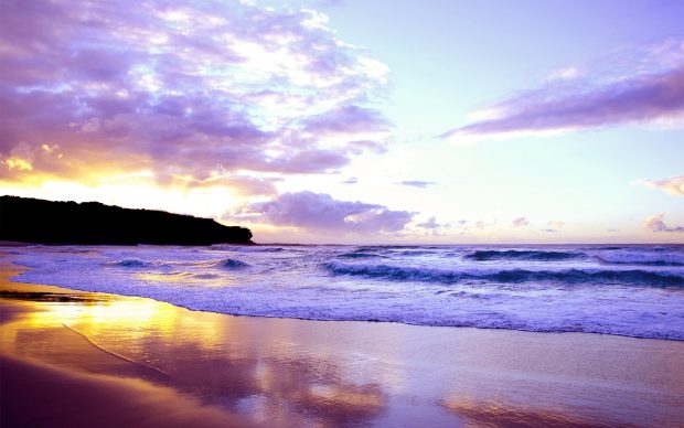 Beach sunset waves beautiful wallpaper iphone.