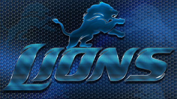 Detroit Lions Heavy Metal 16x9 Text N Logo Wallpaper