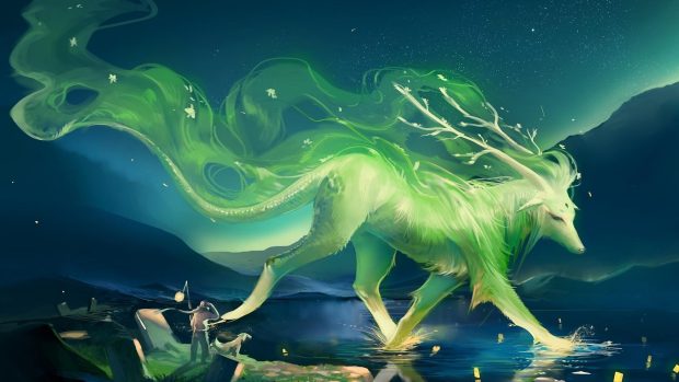 Beautiful Green Creature Wallpaper.