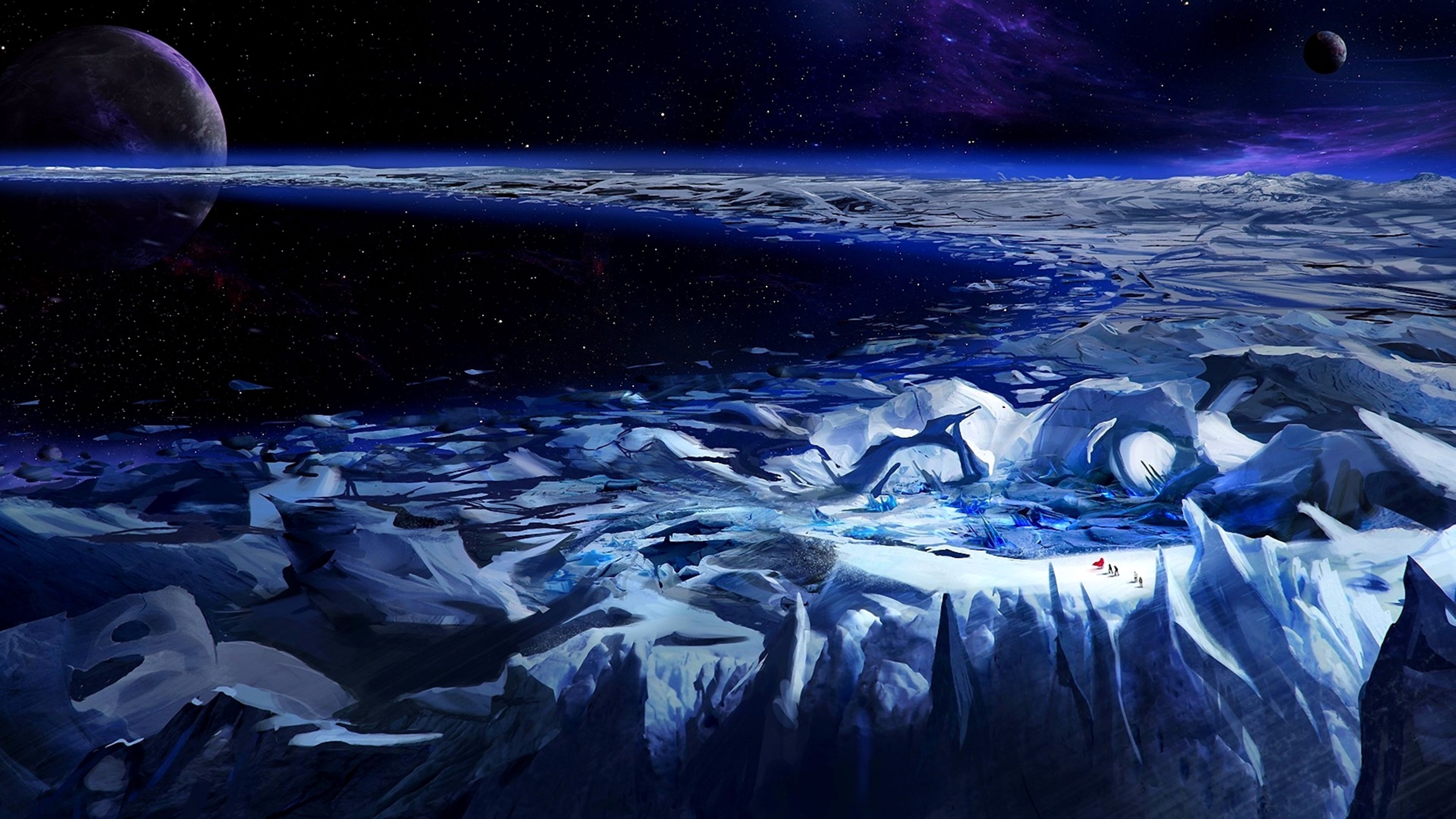 Неведомая ночь. Нептун поверхность планеты. Космический пейзаж. Космос фэнтези. Фантастические космические пейзажи.