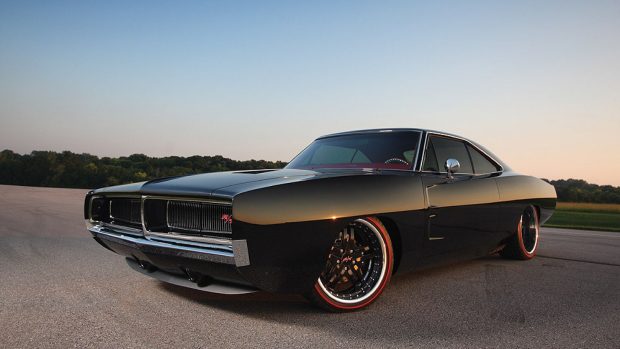 Black 1970 Dodge Charger Wallpaper.