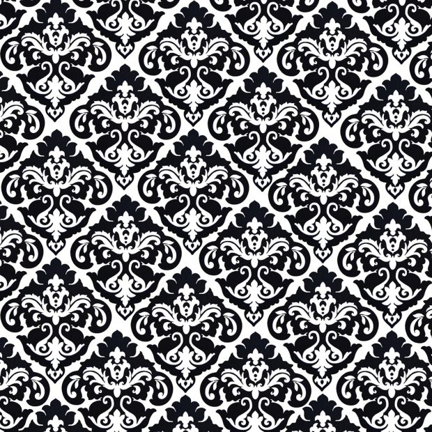 Black White Damask Wallpaper.